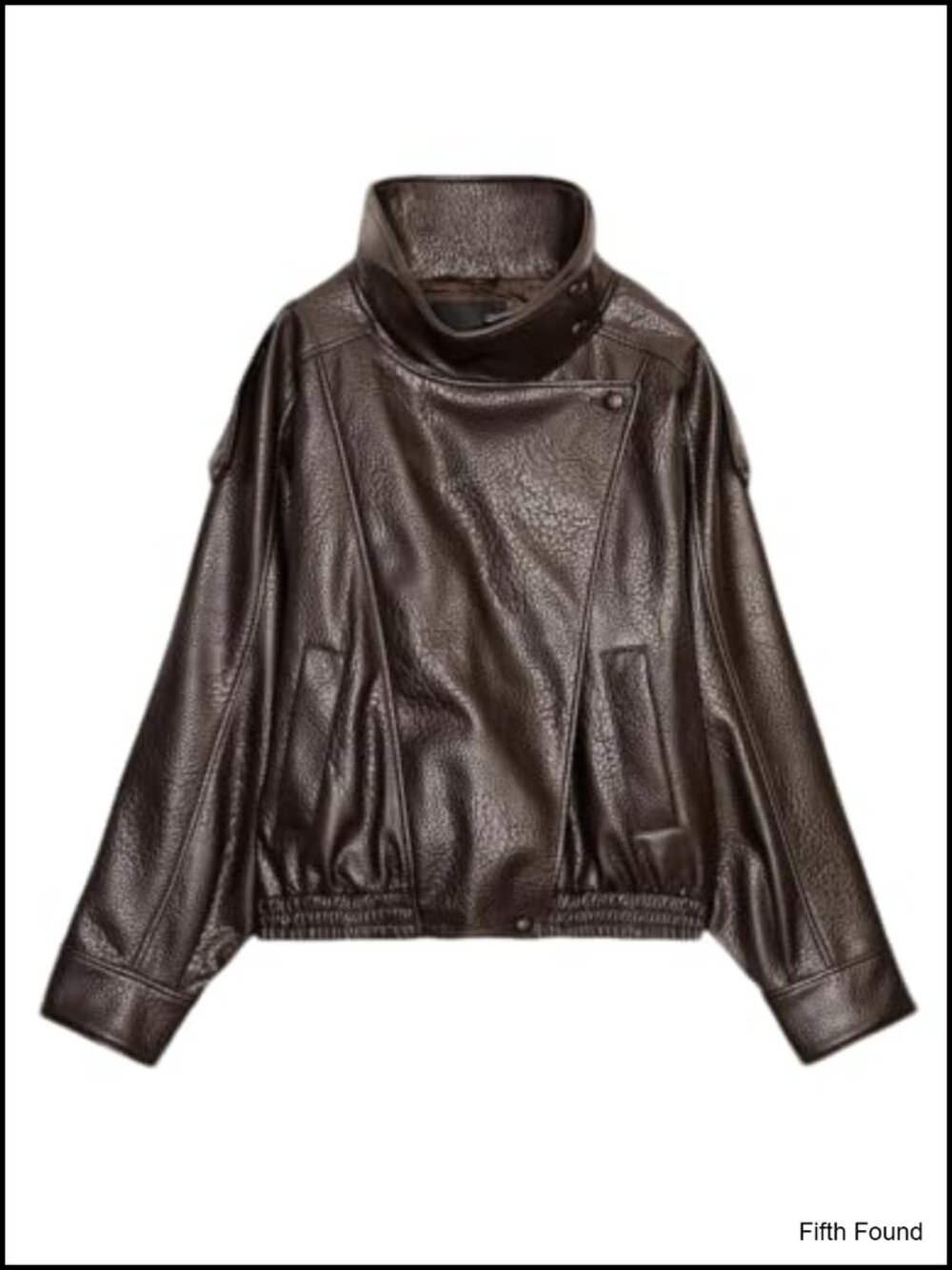 Oversized Faux Leather Jacket Womens Moto Bomber Zip Up Coat